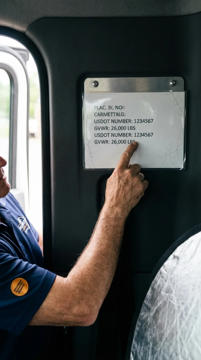 USDOT licensing placard verification in Huntingdon
